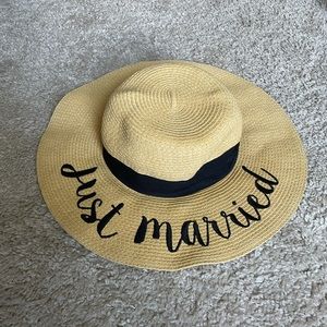 Just married floppy beach hat